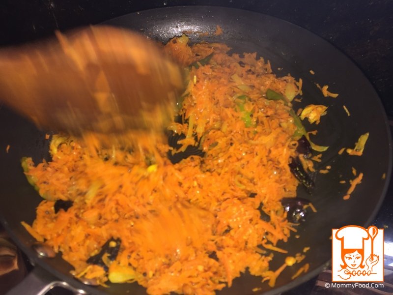 grated carrot fry | thurimina carrot iguru