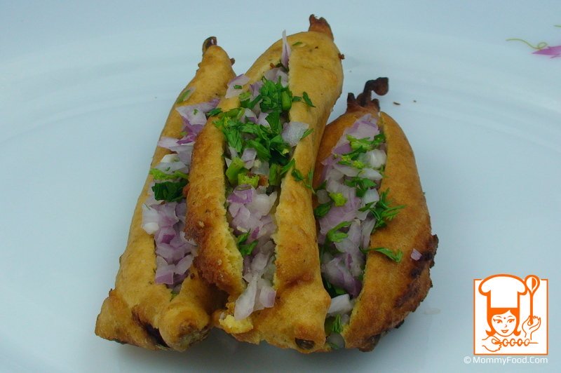 Mirchi Bajji | Mirapakaya Bajji - Step By Step Recipe In Pictures | MommyFood.Com